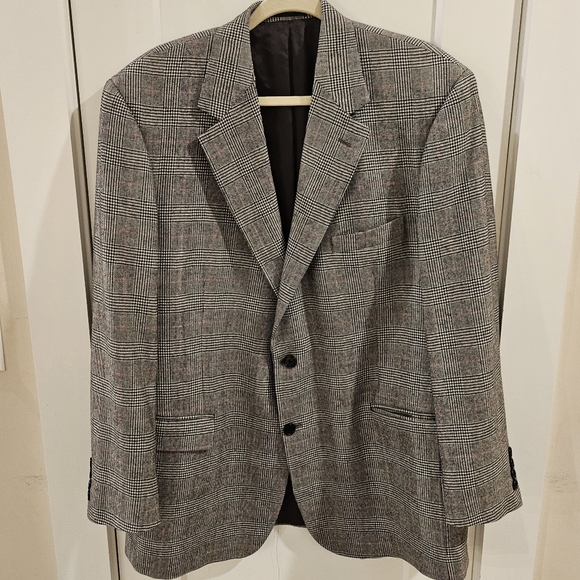 Brooks Brothers Loro Piana Zealander 2-Button Grey Glen Plaid Blazer - Size 45R